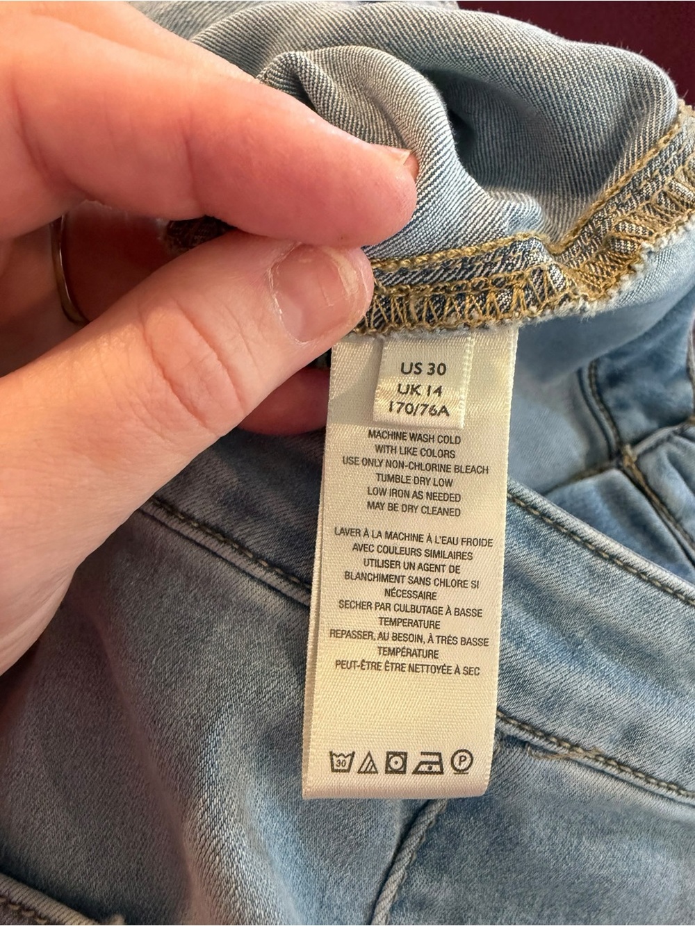 Free People We The Free Flare Jeans Sz 30 Light Wash Raw Hem Boho 70s Bottoms - Picture 2 of 9